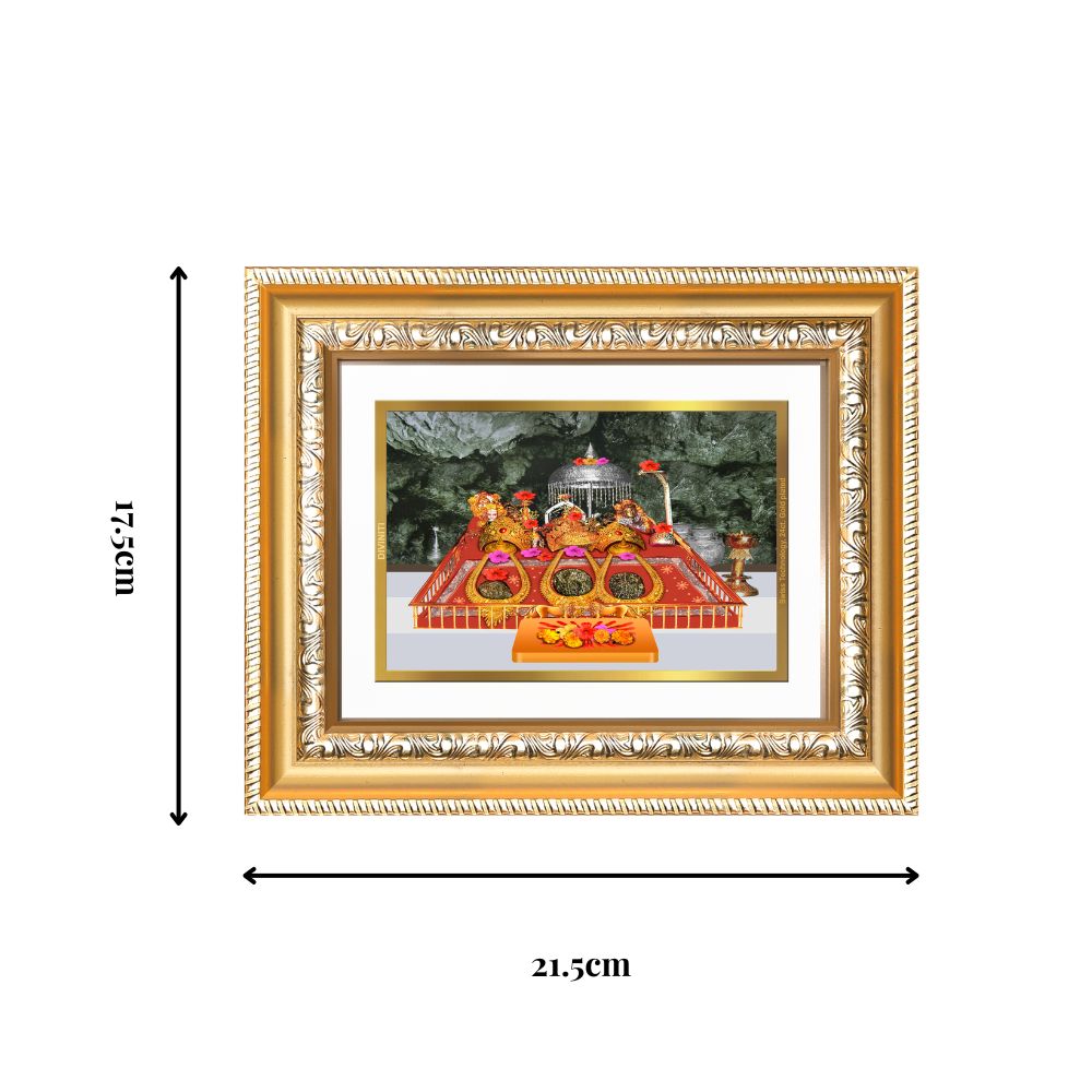Diviniti 24K Gold Plated Mata Ka Darbar (Classic) Divine Wall and Table Top Frame for Home Mandir & Office Decor | Luxury Spiritual Gift