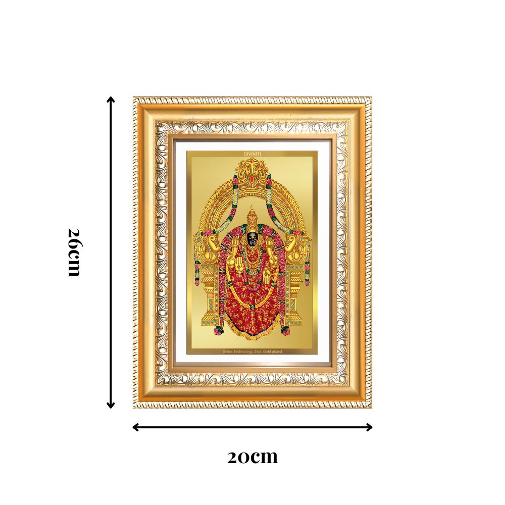 Diviniti 24K Gold Plated Padmavati (Classic) Divine Wall Frame for Home Mandir & Office Decor | Luxury Spiritual Gift
