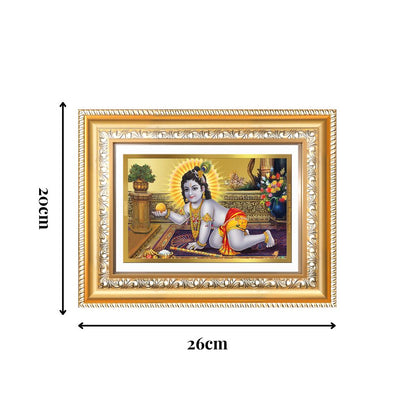 Diviniti 24K Gold Plated Laddu Gopal (Classic) Divine Wall Frame for Home Mandir & Office Decor | Luxury Spiritual Gift