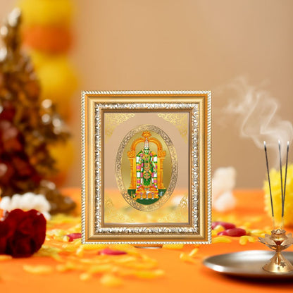 Goddess Meenakshi Amma Divine Royal Shakti & Prosperity Sacred Royal Tabletop Frame in 24K Gold Plated Foil