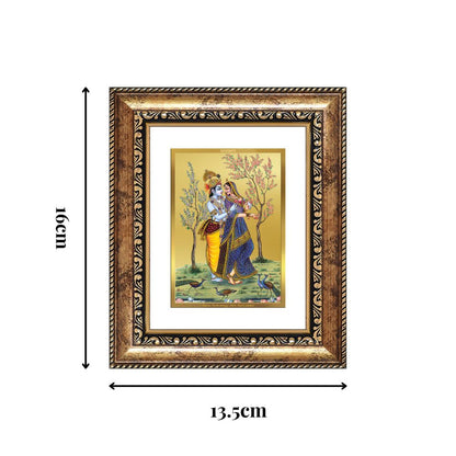 Diviniti 24K Gold Plated Radha Krishna Divine Table Top Frame for Home Mandir & Office Decor | Luxury Spiritual Gift