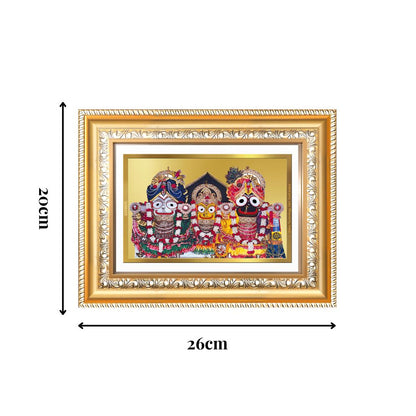 Diviniti 24K Gold Plated Jagannath Subhadra Balabhadra (Classic) Divine Wall Frame for Home Mandir & Office Decor | Luxury Spiritual Gift