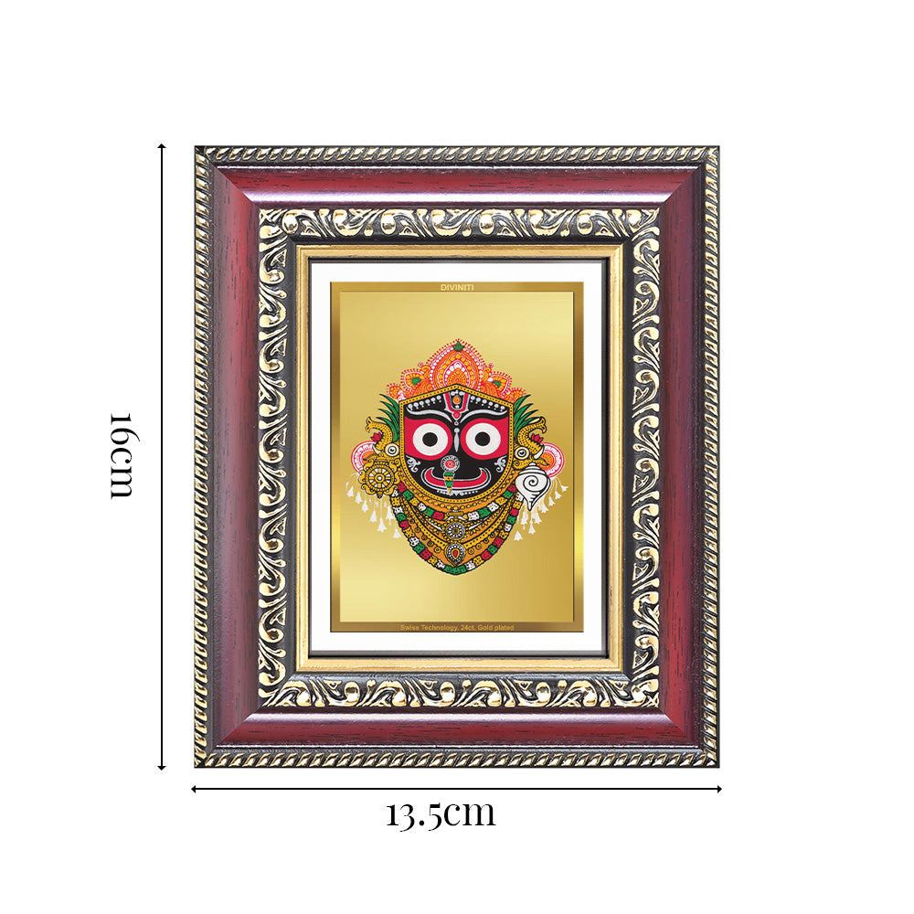 Diviniti 24K Gold Plated Jagannath (Classic) Divine Table Top Frame for Home Mandir & Office Decor | Luxury Spiritual Gift