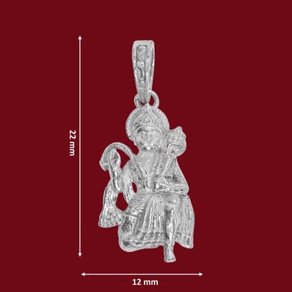 DIVINITI 925 Pure Silver Hanuman Pendant for Men, Women & Kids Divine God Pendant for Birthday, Anniversary, Special Occasion Gift (2.2x1.2 cm, 7g)