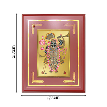 Diviniti 24K Gold Plated Shrinath Ji Blessing Tabletop Photo Frame | Devotion, Prosperity & Divine Grace