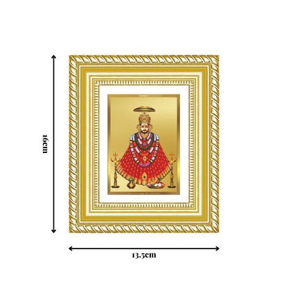 Diviniti 24K Gold Plated Khatu Shyam Divine Table Top Frame for Home Mandir & Office Decor | Luxury Spiritual Gift