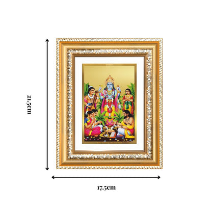 Diviniti 24K Gold Plated Satyanarayan (Classic) Divine Wall and Table Top Frame for Home Mandir & Office Decor | Luxury Spiritual Gift