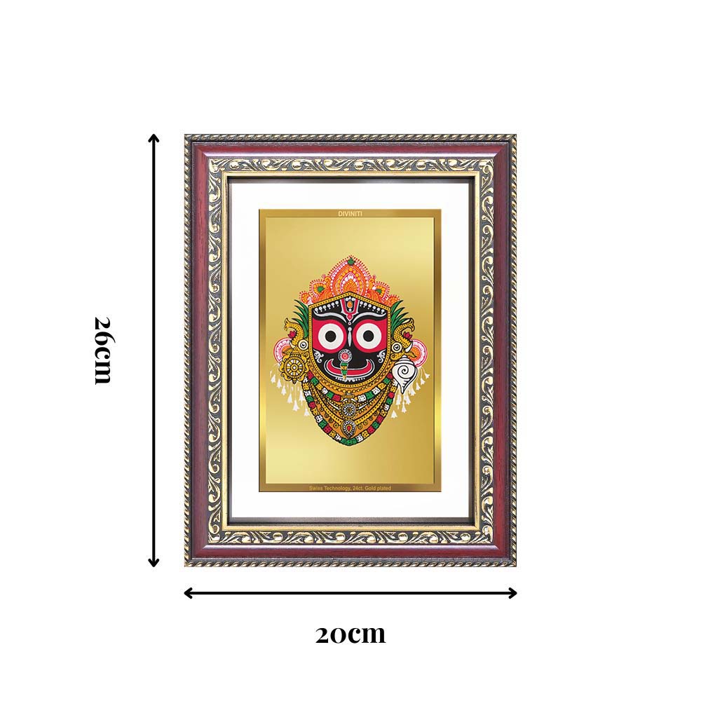 Diviniti 24K Gold Plated Jagannath (Classic) Divine Wall Frame for Home Mandir & Office Decor | Luxury Spiritual Gift