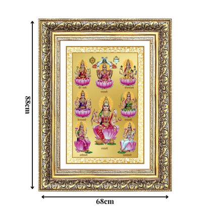 Diviniti 24K Gold Plated Ashtalakshmi Divine Wall Frame for Home Mandir & Office Decor | Luxury Spiritual Gift