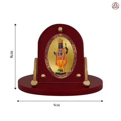 Ram Lalla with Arch | Lord Ram Lalla Divine 24K Gold Plated Photo Frame for Car Dashboard, Home Décor & Tabletop | Blessings of Purity, Devotion & Protection