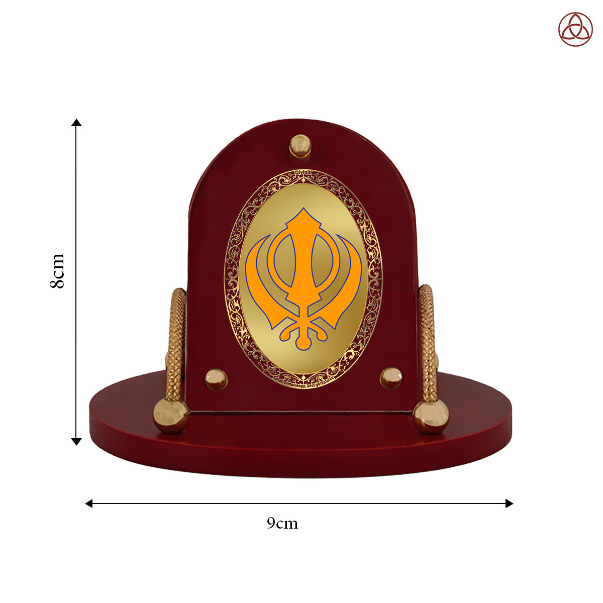 Khanda Sahib | Sacred Sikh Symbol 24K Gold Plated Divine Photo Frame for Car Dashboard, Home Décor & Tabletop | Blessings of Strength, Unity & Faith