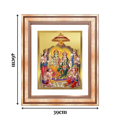 Diviniti 24K Gold Plated Ram Darbar Divine Wall Frame for Home Mandir & Office Decor | Luxury Spiritual Gift