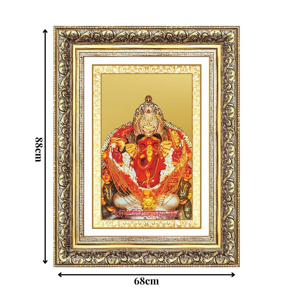 Diviniti 24K Gold Plated Siddhi Vinayak (Classic) Divine Wall Frame for Home Mandir & Office Decor | Luxury Spiritual Gift
