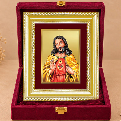 24K Gold-Plated Jesus Christ Frame | Premium Gift Box | 17.5x21.5 CM