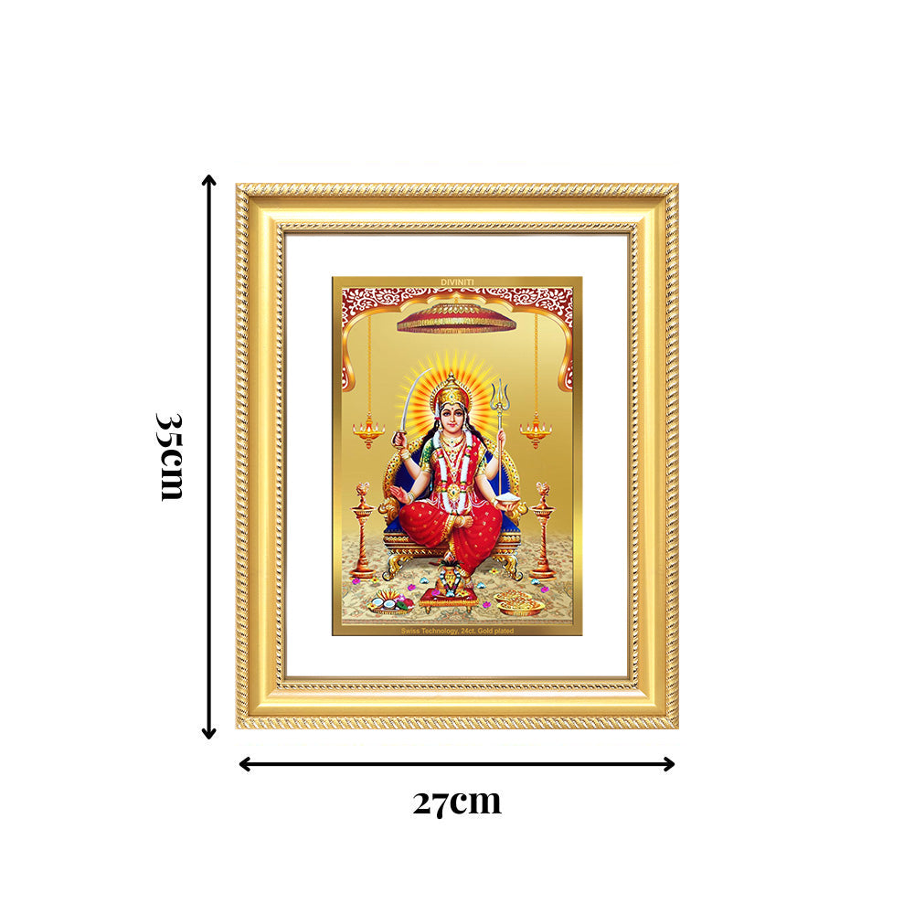 Diviniti 24K Gold Plated Santoshi Mata (Classic) Divine Wall Frame for Home Mandir & Office Decor | Luxury Spiritual Gift