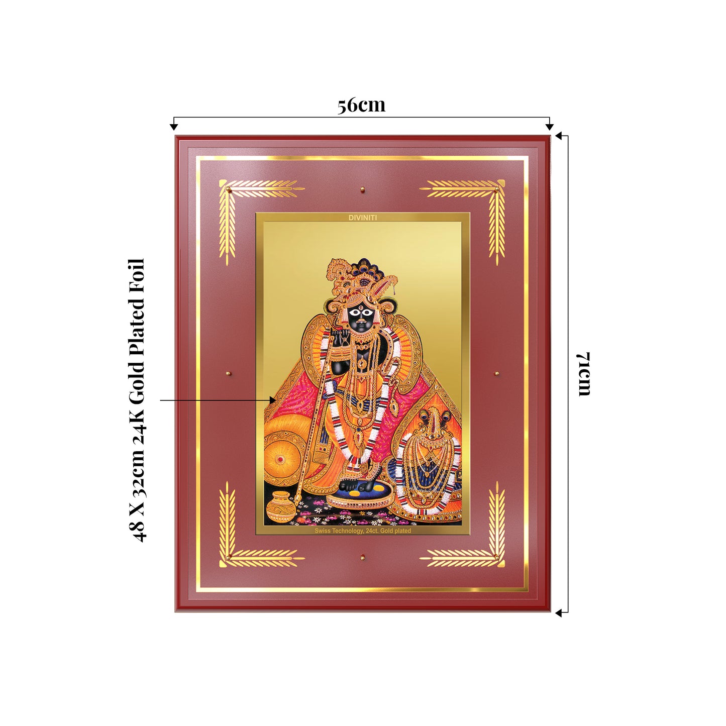 Banke Bihari | Kunjbihari Wall Mount Photo Frame in 24K Gold Plated Foil