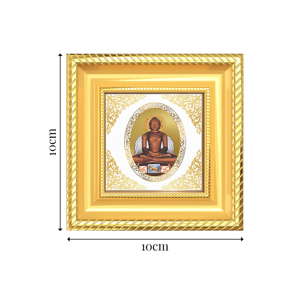 Mahavir | Divine Jain Tirthankar Royal Tabletop Photo Frame in 24K Gold Plated Foil