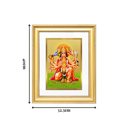Diviniti 24K Gold Plated Panchmukhi Hanuman (Classic) Divine Wall Frame for Home Mandir & Office Decor | Luxury Spiritual Gift