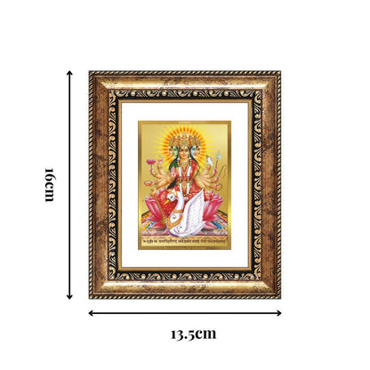 Diviniti 24K Gold Plated Gayatri Maa Divine Table Top Frame for Home Mandir & Office Decor | Luxury Spiritual Gift