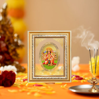 Panchmukhi Hanuman Divine Five-Faced Protection Sacred Royal Tabletop Frame in 24K Gold Plated Foil