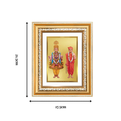 Diviniti 24K Gold Plated Swaminarayan (Classic) Divine Wall and Table Top Frame for Home Mandir & Office Decor | Luxury Spiritual Gift