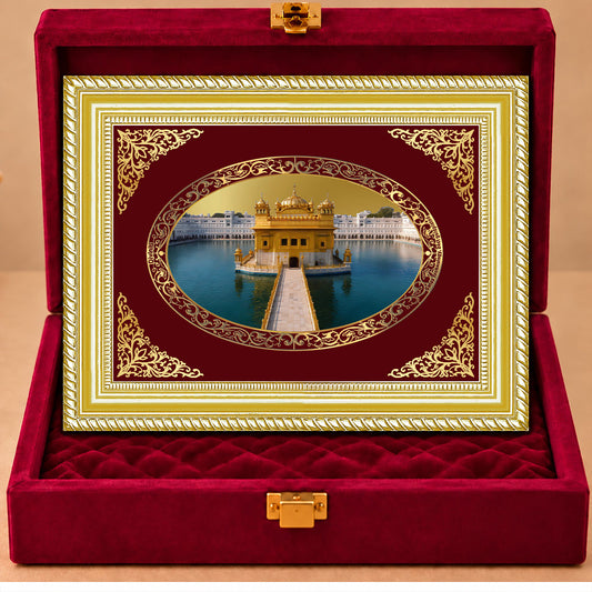 24K Gold-Plated Golden Temple Frame | Premium Gift Box | 35x27 CM