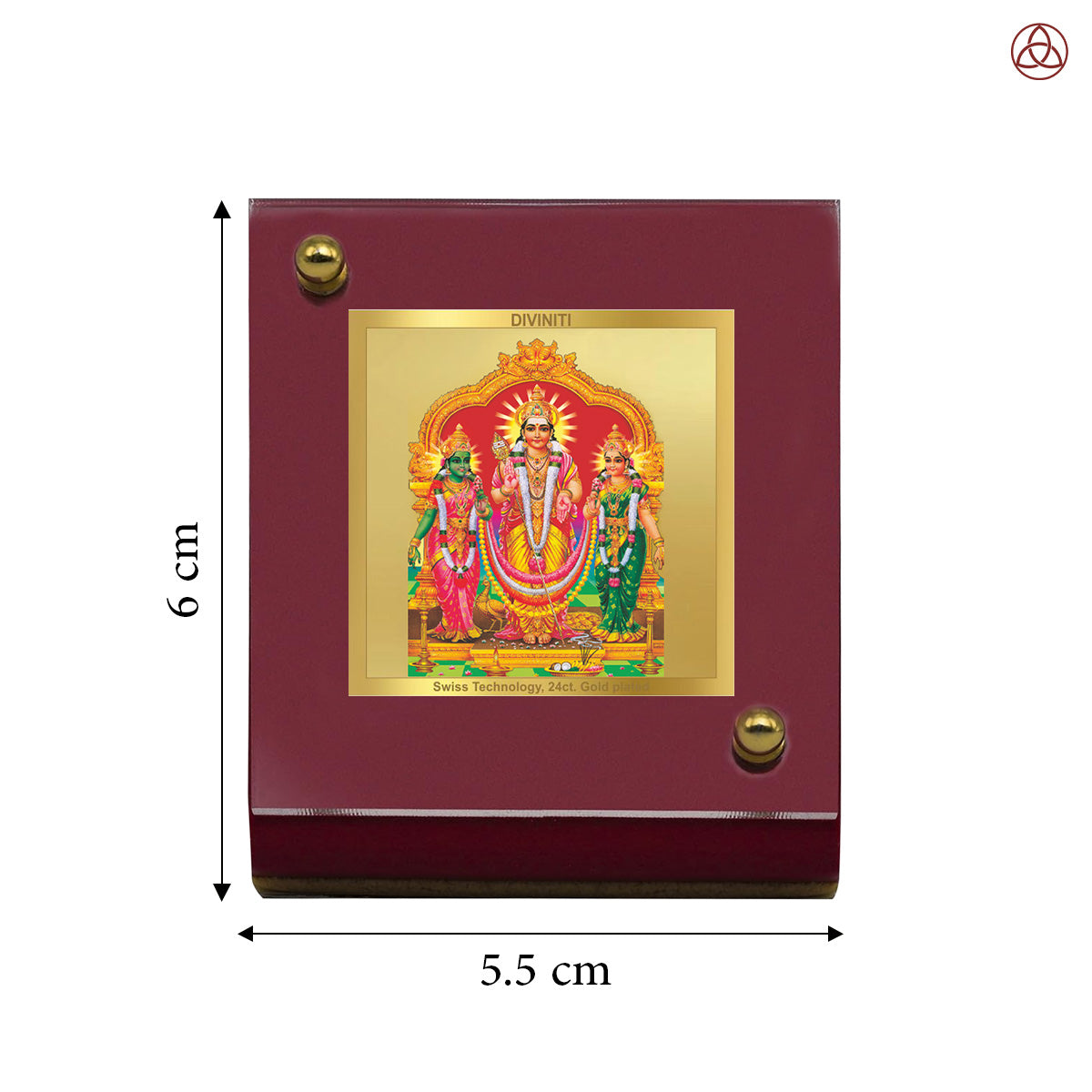 Lord Murugan with Valli | Divine Union Wall & Tabletop Photo Frame in 24K Gold Plated Foil