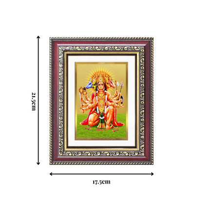 Diviniti 24K Gold Plated Panchmukhi Hanuman (Classic) Divine Wall and Table Top Frame for Home Mandir & Office Decor | Luxury Spiritual Gift