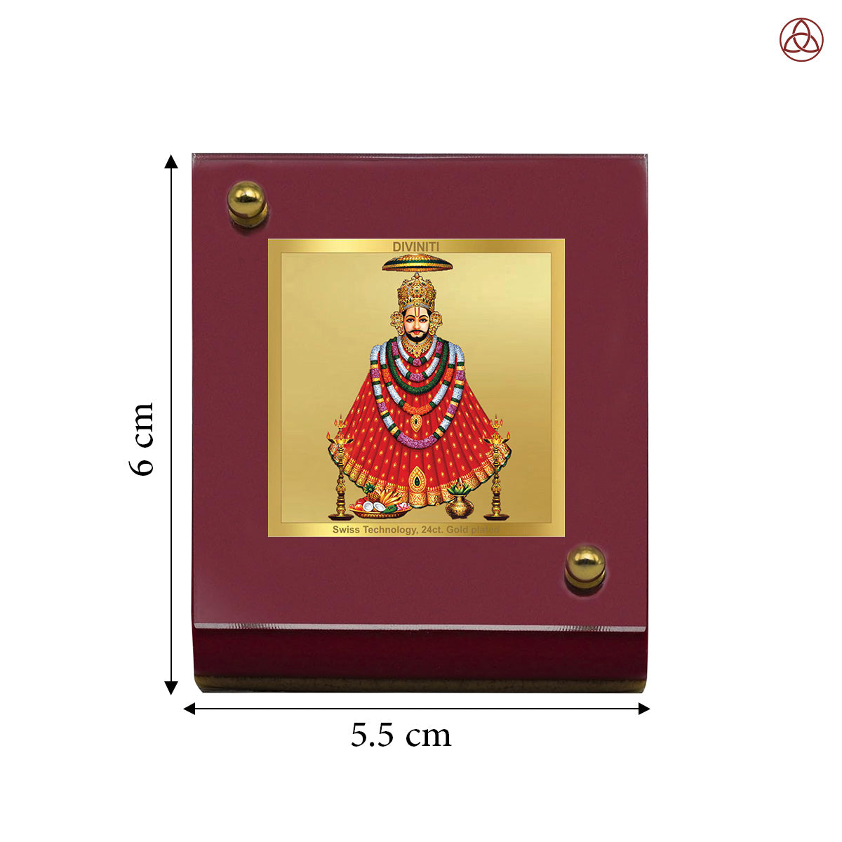 Khatu Shyam Ji | Divine Lord Shyam Car Dashboard & Tabletop Photo Frame in 24K Gold Plated Foil