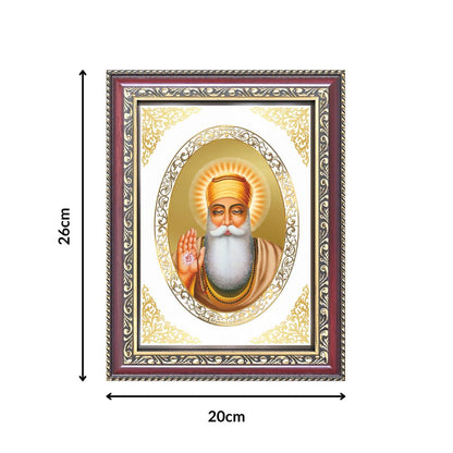 Guru Nanak Dev Ji | Sikh Guru Wall & Tabletop Royal Photo Frame in 24K Gold Plated Foil