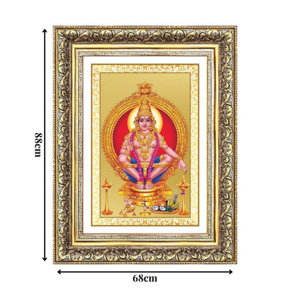 Diviniti 24K Gold Plated Ayyappan Divine Wall Frame for Home Mandir & Office Decor | Luxury Spiritual Gift