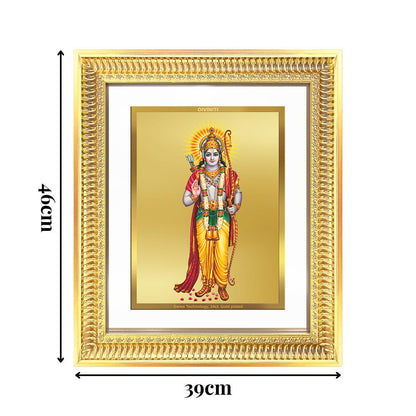 Diviniti 24K Gold Plated Ram Ji (Classic) Divine Wall Frame for Home Mandir & Office Decor | Luxury Spiritual Gift