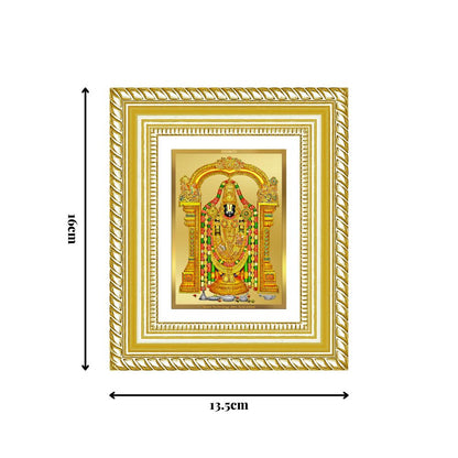 Diviniti 24K Gold Plated Tirupati Balaji Divine Table Top Frame for Home Mandir & Office Decor | Luxury Spiritual Gift