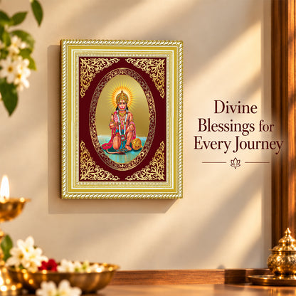 24K Gold-Plated Hanuman Blessings Frame | Premium Gift Box | 26x20 CM