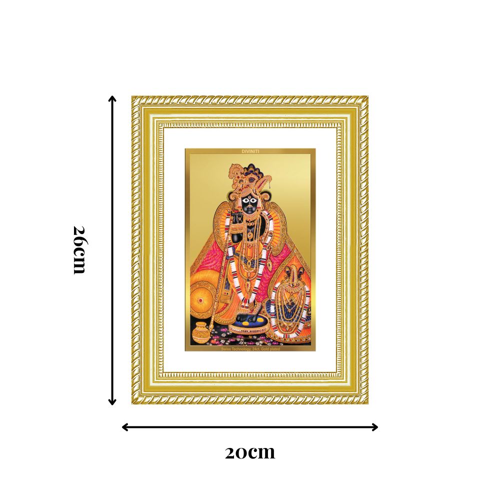 Diviniti 24K Gold Plated Banke Bihari Ji (Classic) Divine Wall Frame for Home Mandir & Office Decor | Luxury Spiritual Gift