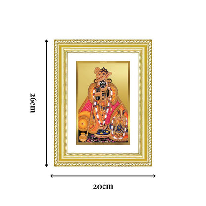 Diviniti 24K Gold Plated Banke Bihari Ji (Classic) Divine Wall Frame for Home Mandir & Office Decor | Luxury Spiritual Gift