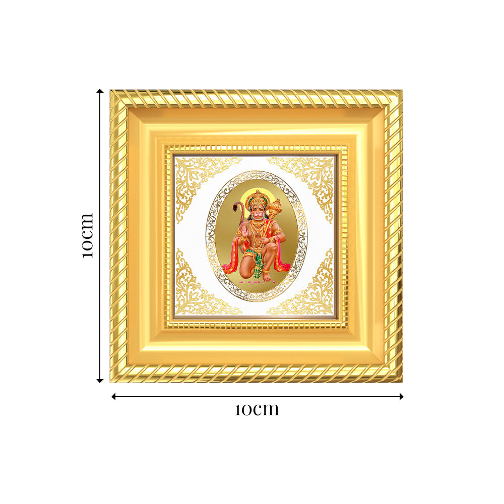 Hanuman with Blessings | Divine Bajrangbali Royal Tabletop Photo Frame in 24K Gold Plated Foil