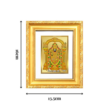 Diviniti 24K Gold Plated Tirupati Balaji Divine Table Top Frame for Home Mandir & Office Decor | Luxury Spiritual Gift
