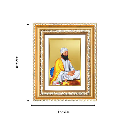 Diviniti 24K Gold Plated Guru Tegh Bahadur Sahib Ji (Classic) Sacred Sikh Wall and Table Top Frame for Home Decor & Office Ambiance | Premium Spiritual Gift