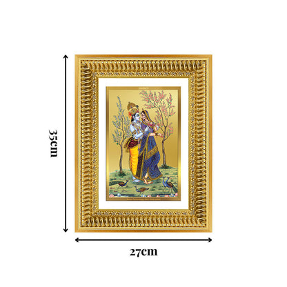 Diviniti 24K Gold Plated Radha Krishna (Classic) Divine Wall Frame for Home Mandir & Office Decor | Luxury Spiritual Gift