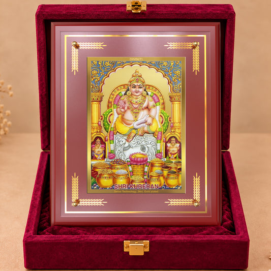24K Gold-Plated Lord Kuber MDF Frame | Premium Gift Box | 27x35 CM