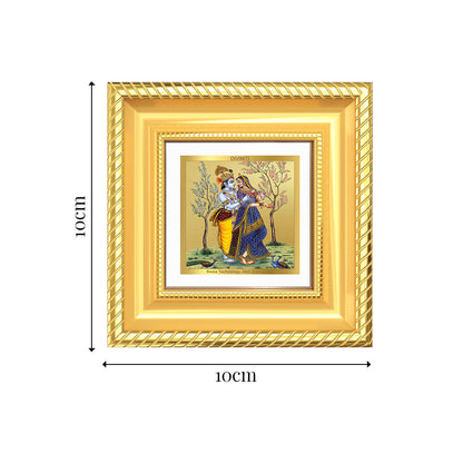 Diviniti Radha Krishna Tabletop Photo Frame in 24K Gold Plated Foil | Love, Devotion & Divine Harmony | DG015S1A (10x10 CM)
