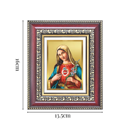 Diviniti 24K Gold Plated Mother Mary (Classic) Divine Table Top Frame for Home Mandir & Office Decor | Luxury Spiritual Gift