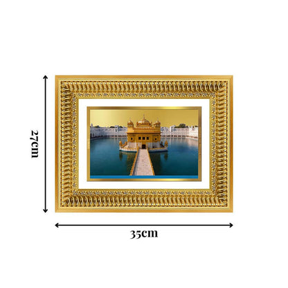 Diviniti 24K Gold Plated Golden Temple (Classic) Divine Wall Frame for Home Mandir & Office Decor | Luxury Spiritual Gift