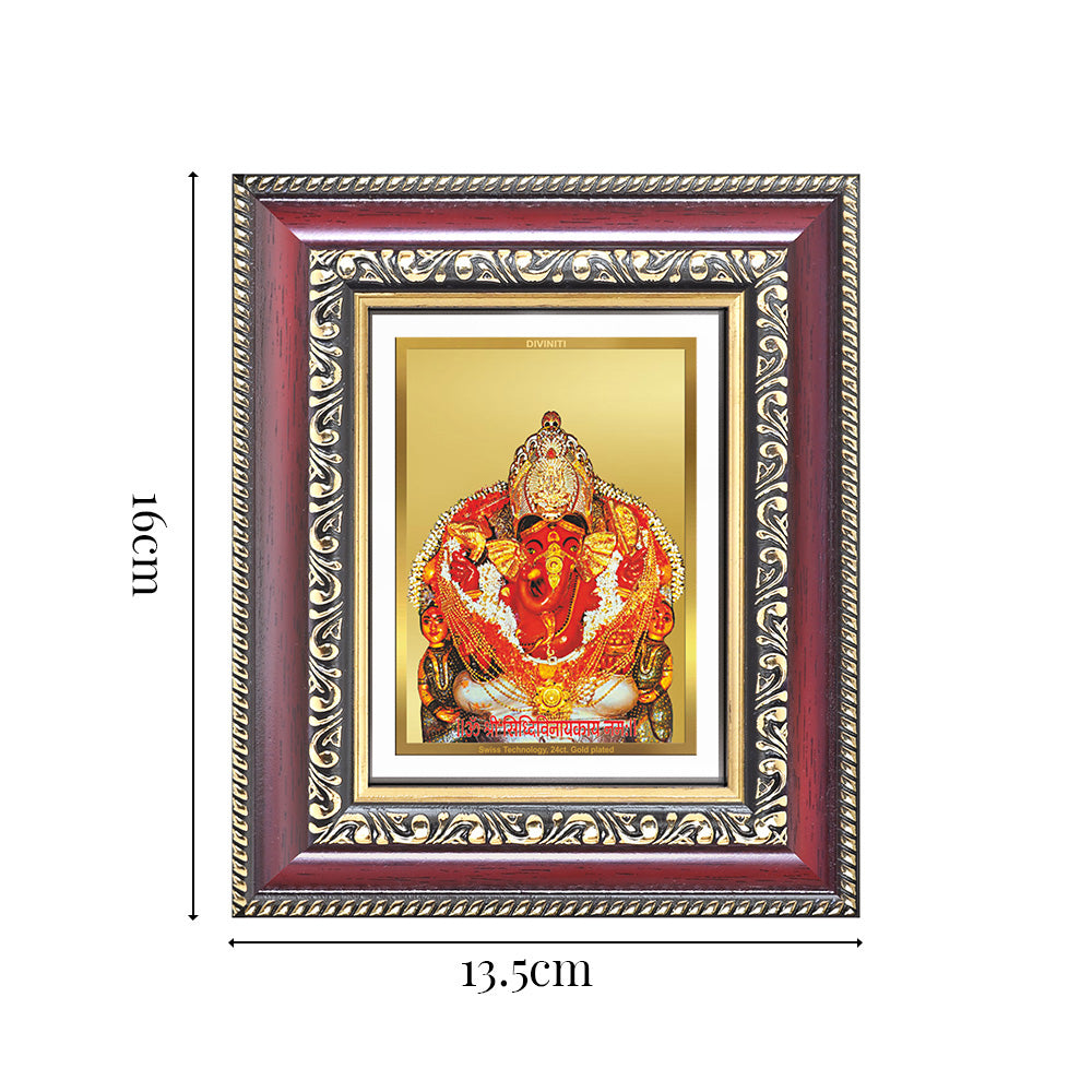Diviniti 24K Gold Plated Siddhi Vinayak (Classic) Divine Table Top Frame for Home Mandir & Office Decor | Luxury Spiritual Gift