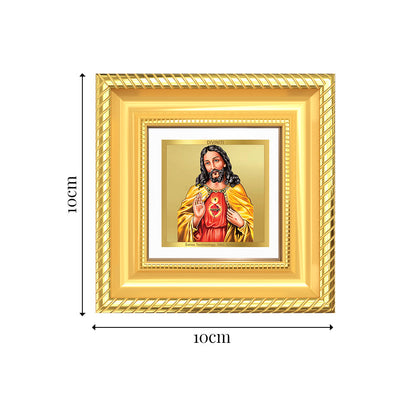 Diviniti Jesus Christ Tabletop Photo Frame in 24K Gold Plated Foil | Faith, Love & Divine Blessings | DG015S1A (10x10 CM)