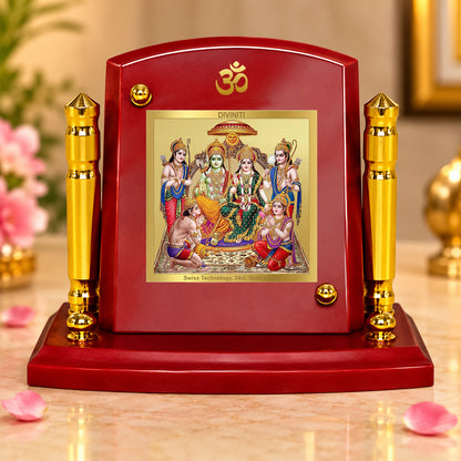 24K Gold-Plated Ram Darbar MDF Car Dashboard Frame | 7.5x9 CM