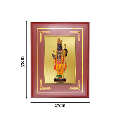 Diviniti Shree Ram Lalla with Arch Wall Photo Frame in 24K Gold Plated Foil | Divine Innocence, Royal Grace & Auspicious Blessings