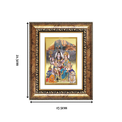 Diviniti 24K Gold Plated Shiv Parivar (Classic) Divine Wall and Table Top Frame for Home Mandir & Office Decor | Luxury Spiritual Gift