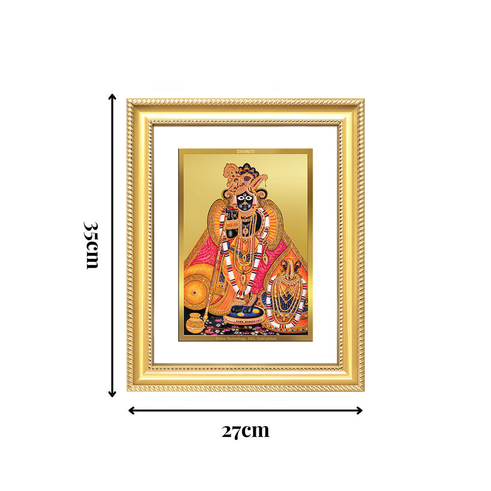 Diviniti 24K Gold Plated Banke Bihari Ji (Classic) Divine Wall Frame for Home Mandir & Office Decor | Luxury Spiritual Gift